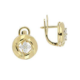 Серьги из желтого золота с бриллиантами