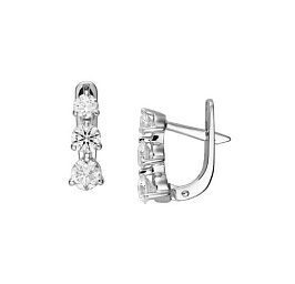 Серьги из белого золота с бриллиантами