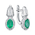 Серьги из белого золота с изумрудами 1,4 ct