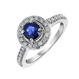 Кольцо из белого золота с сапфиром 0,86 ct