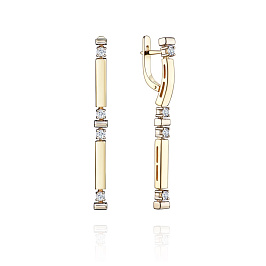 Серьги из желтого золота с бриллиантами