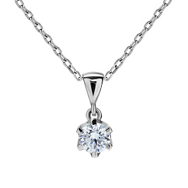 Колье из белого золота с бриллиантом 0,19 ct