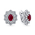 Серьги из белого золота с рубинами 3,035 ct