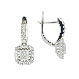 Серьги из белого золота с бриллиантами 1,1 ct