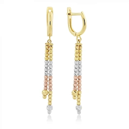 Серьги длинные из золота