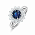 Кольцо из белого золота с сапфиром 1,6 ct
