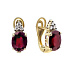 Серьги из желтого золота с рубинами 4,14 ct