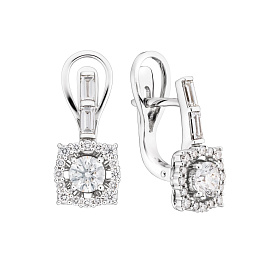 Серьги из белого золота с бриллиантами 0,74 ct