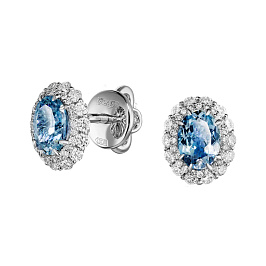Серьги из белого золота с аквамаринами 1,46 ct