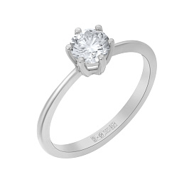 Кольцо DANAYA  из белого золота с бриллиантом 1 ct
