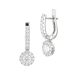 Серьги из белого золота с бриллиантами 0,92 ct