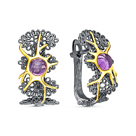 Серьги из серебра с аметистом