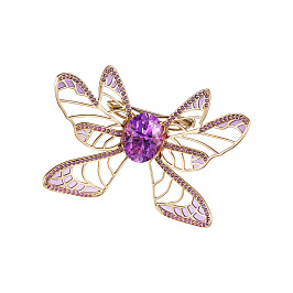 Брошь из желтого золота с аметистами 8,07 ct