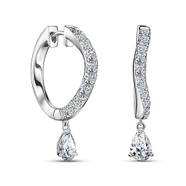 Серьги ALROSA  из белого золота с бриллиантами 0,39 ct