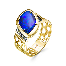 Кольцо из желтого золота с опалом 1,94 ct