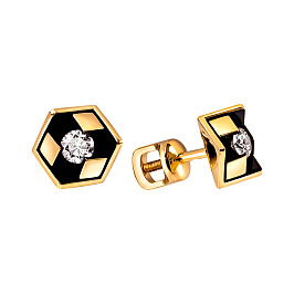 Серьги из желтого золота с бриллиантами 0,315 ct