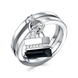 Кольцо из серебра с ониксом