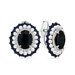 Серьги из белого золота с сапфирами 8,557 ct