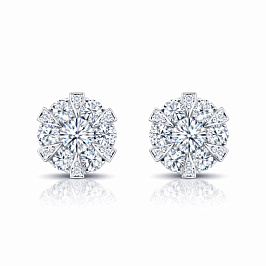 Серьги ALROSA  из белого золота с бриллиантами 0,3 ct