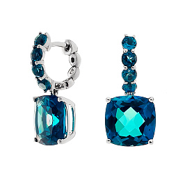 Серьги из белого золота с топазами 11,5 ct
