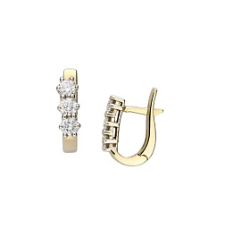 Серьги из желтого золота с бриллиантами