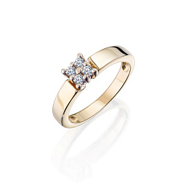 Кольцо из желтого золота с бриллиантами