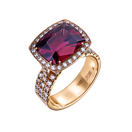 Кольцо из желтого золота с цирконом 8,2 ct