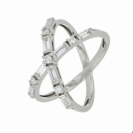 Кольцо из белого золота с бриллиантами