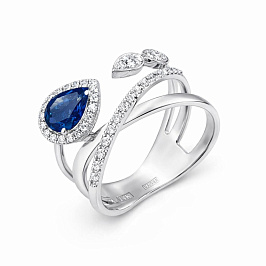 Кольцо из белого золота с сапфиром 0,909 ct