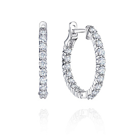 Серьги из белого золота с бриллиантами