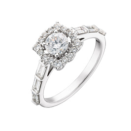 Кольцо из белого золота с бриллиантами 0,32 ct