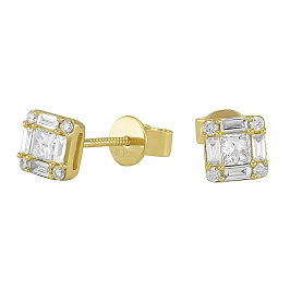 Серьги из желтого золота с бриллиантами 0,479 ct