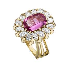 Кольцо из желтого золота с сапфиром 3,17 ct