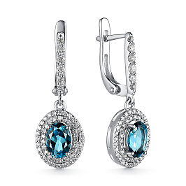 Серьги из белого золота с топазами 1,97 ct