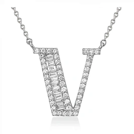 Колье буква-V с бриллиантами (42.0)