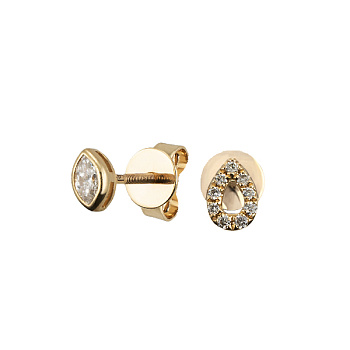 Серьги из желтого золота с бриллиантами 0,112 ct