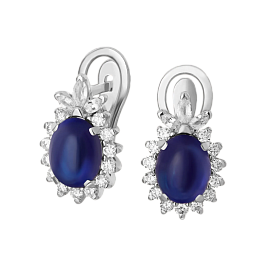 Серьги из белого золота с сапфирами 5,56 ct