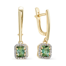 Серьги из желтого золота с турмалинами 1,208 ct