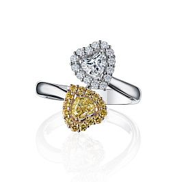 Кольцо из белого золота с бриллиантами 0,72 ct