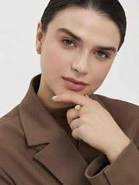 Кольцо шарик из желтого золота