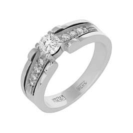 Кольцо из белого золота с бриллиантами 0,25 ct