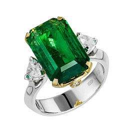 Кольцо из золота с изумрудом 6,64 ct