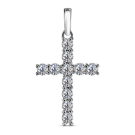 Крест ALROSA  из белого золота