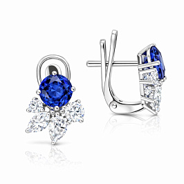 Серьги из белого золота с сапфирами 3,32 ct