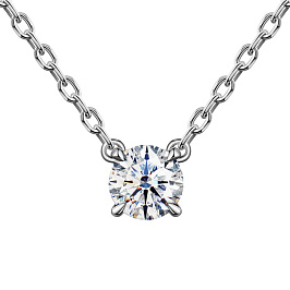 Колье из белого золота с бриллиантом 0,34 ct