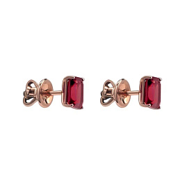 Серьги из розового золота с рубинами 2,88 ct
