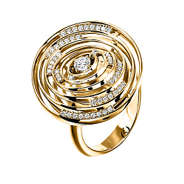 Кольцо из желтого золота с бриллиантами 0,165 ct
