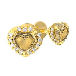 Серьги из желтого золота с фантазиными бриллиантами 1,03 ct