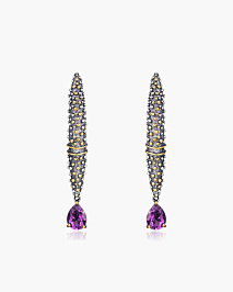 Серьги из серебра с аметистом