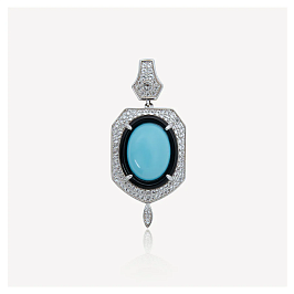 Подвеска из белого серебра